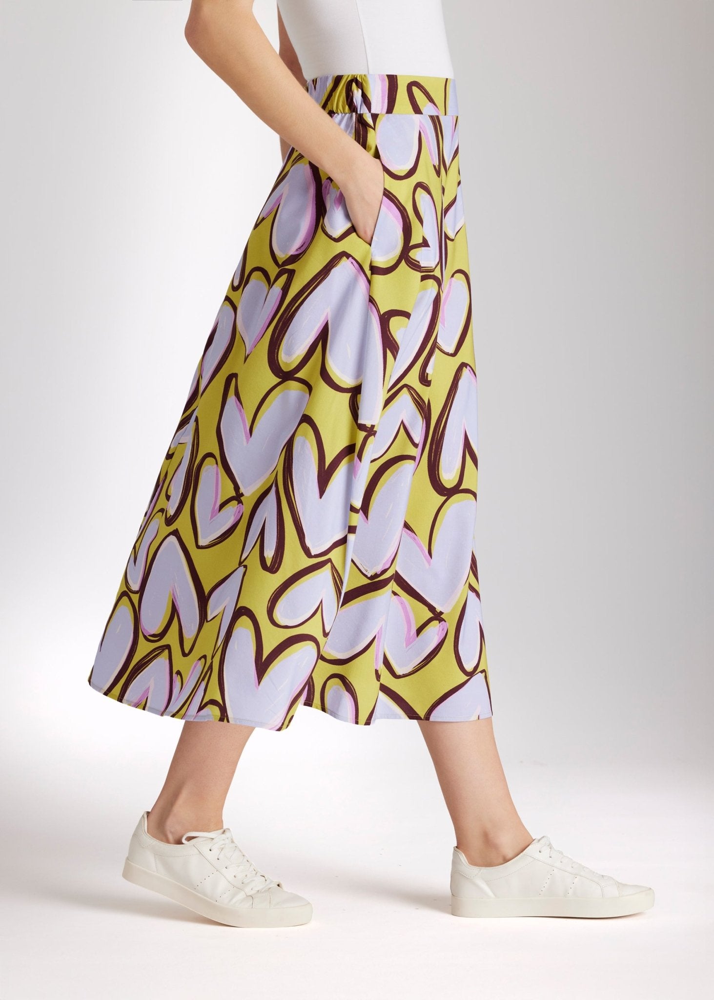 Midi - Rock QUANORO aus Viskose - Baumwoll - Mix in A - Linie - FOX'S - Fashion