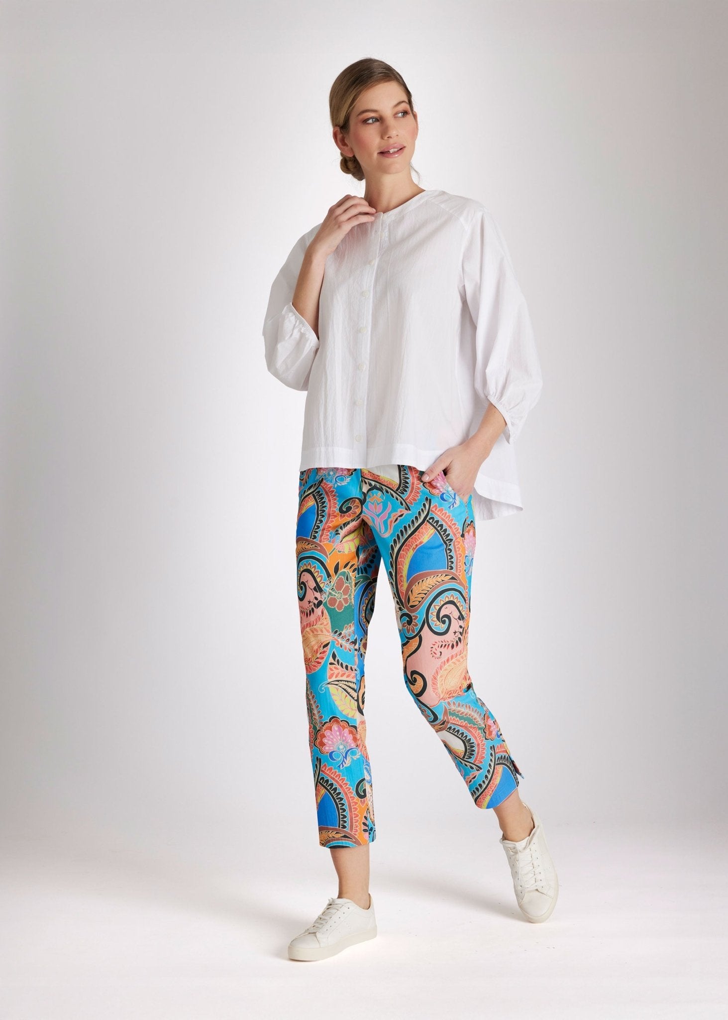 Schmale 7/8 - Hose USTRADI aus Bio - Baumwolle mit Stretch - FOX'S - Fashion