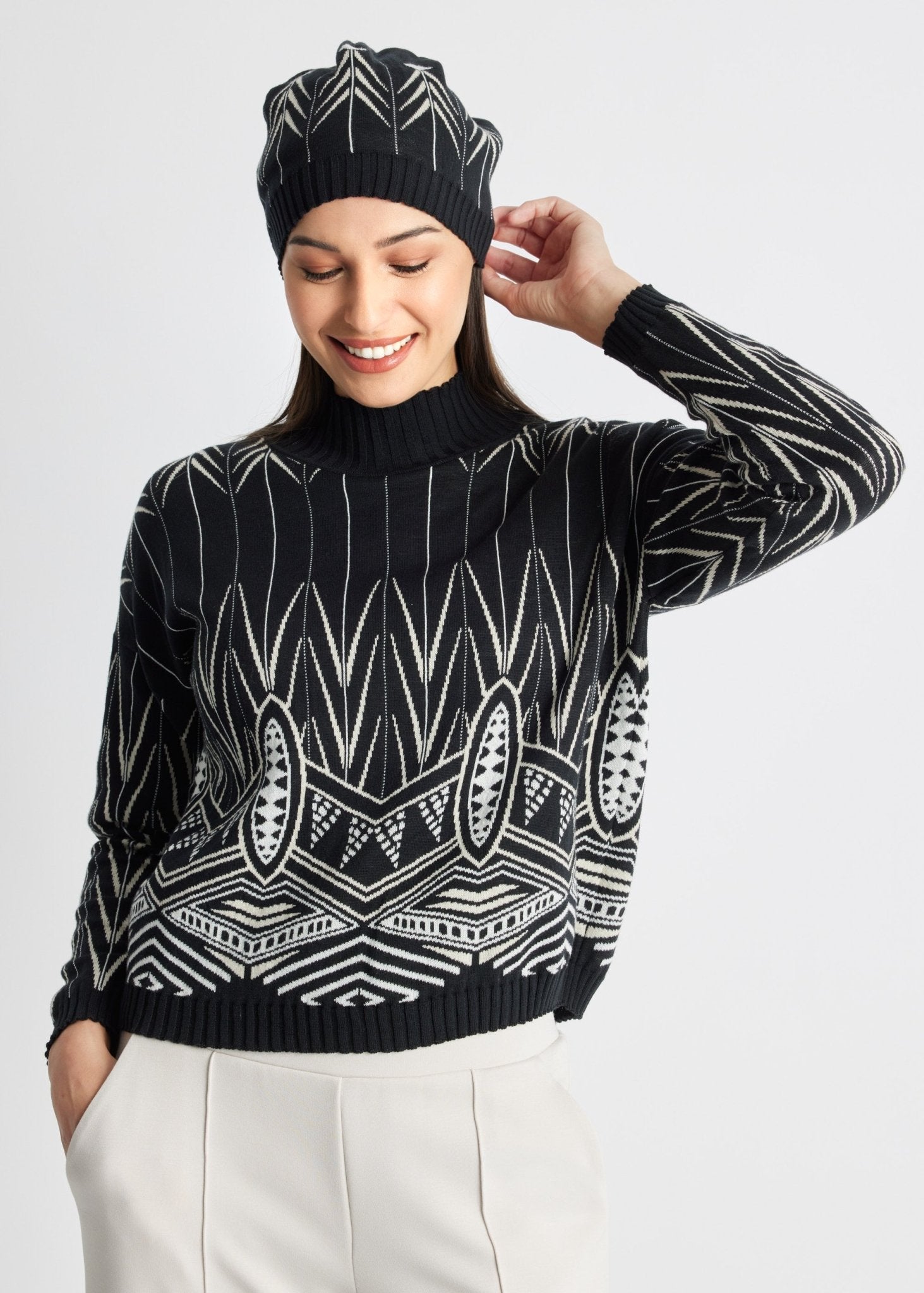 Schmale Strickmütze DAMULA aus Baumwoll-Mix - FOX'S-Fashion