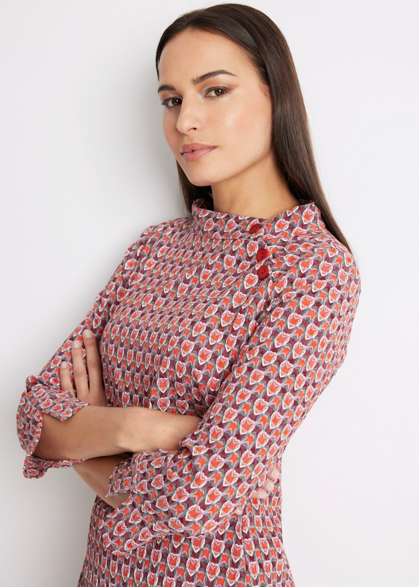 Schmales Kleid ELNYRA aus Viskose-Mix in Knielänge - FOX'S-Fashion
