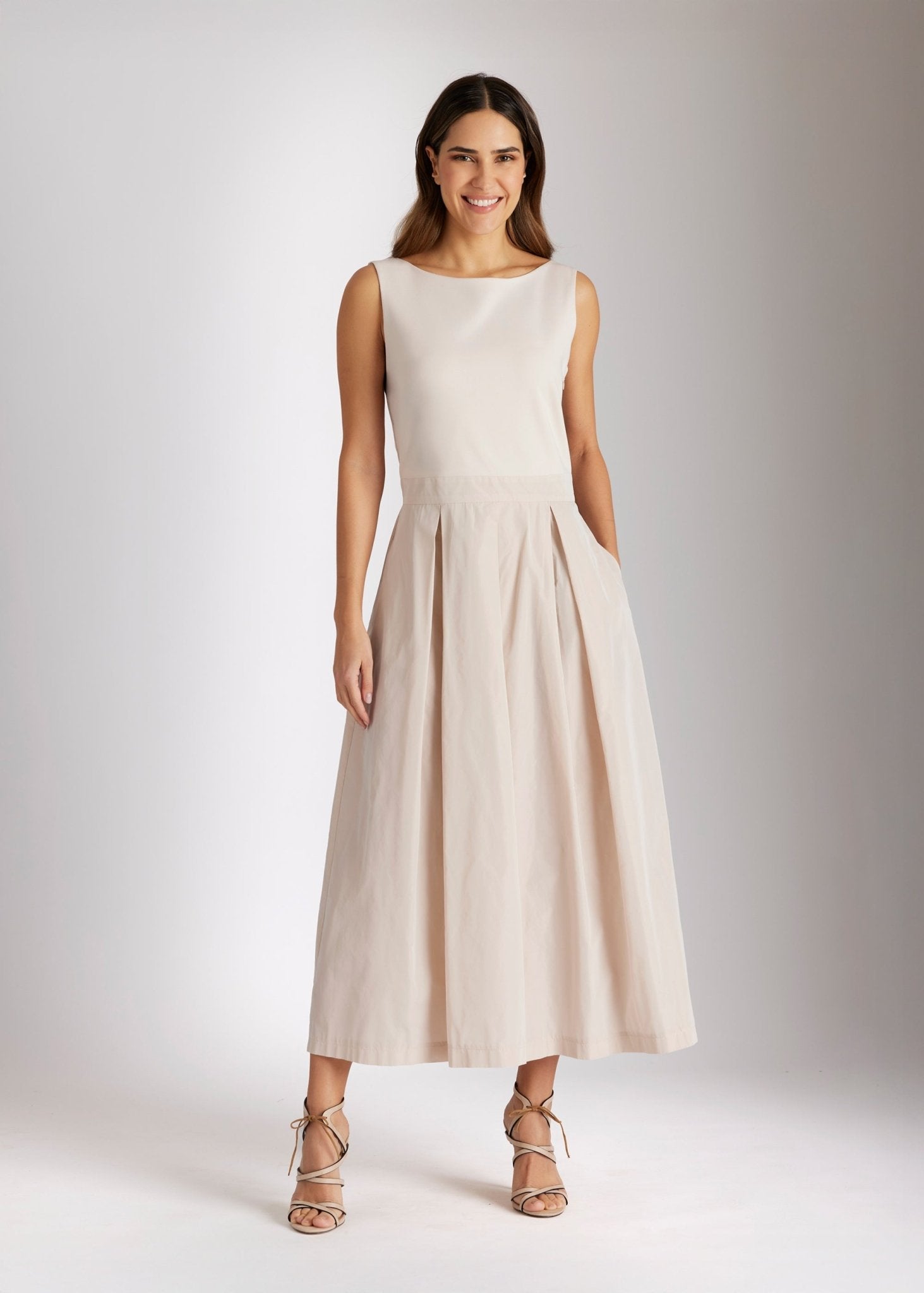 Tailliertes Kleid SEDEBIA im Patch aus Viskosejersey und Taft - FOX'S - Fashion