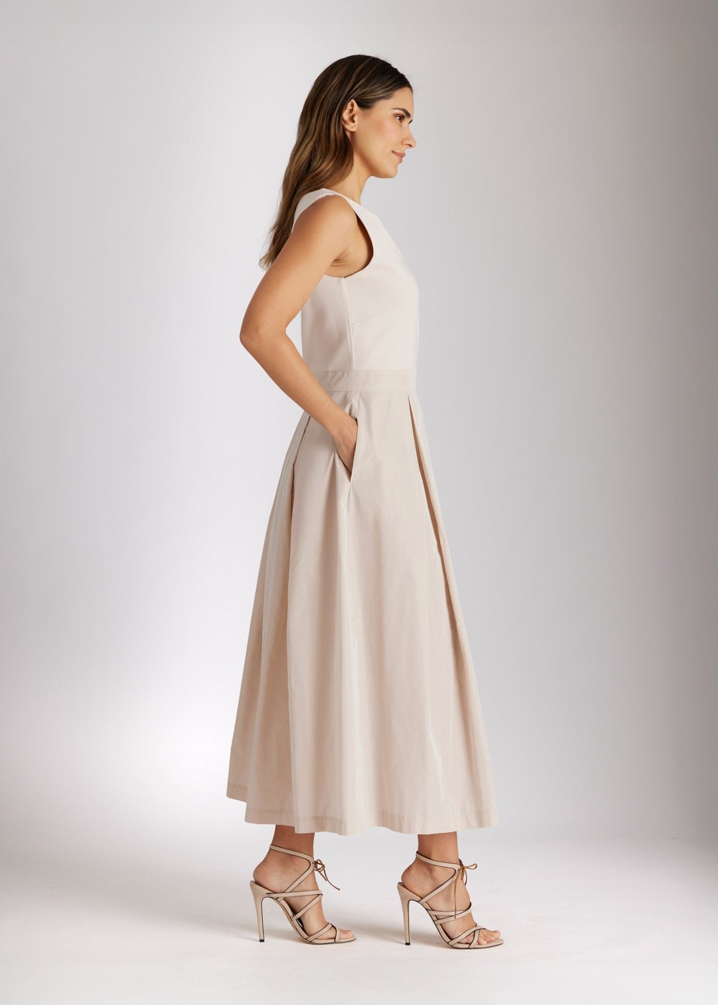 Tailliertes Kleid SEDEBIA im Patch aus Viskosejersey und Taft - FOX'S - Fashion