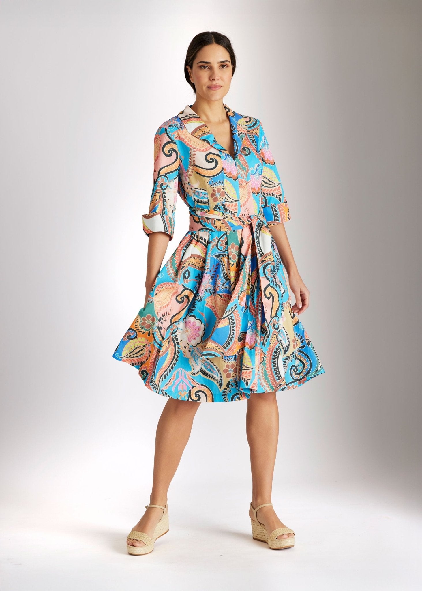 Tailliertes Kleid UDAXI aus Bio - Baumwolle - FOX'S - Fashion