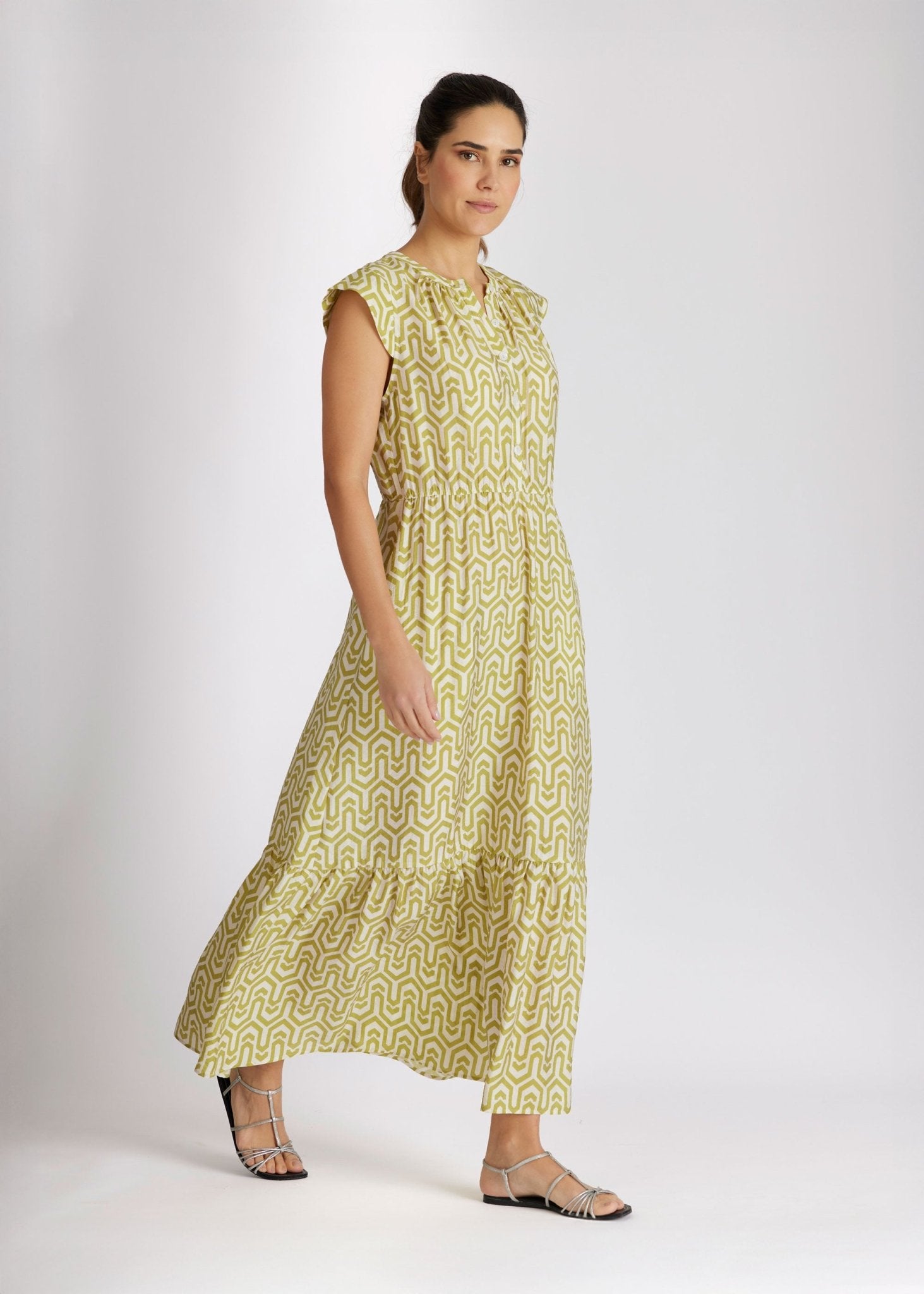 Tailliertes Kleid XAYANA aus Viskose - Mix mit Knopfleiste - FOX'S - Fashion